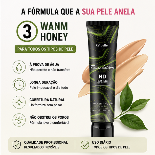 Cribelle Base de Maquilhagem à Prova de Água Nº1 Marfim
