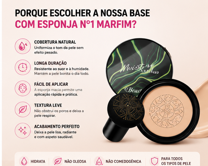Cribelle Base de Maquilhagem com Esponja Nº1 Marfim
