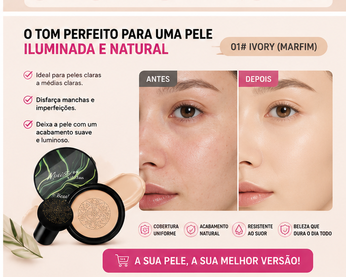 Cribelle Base de Maquilhagem com Esponja Nº1 Marfim