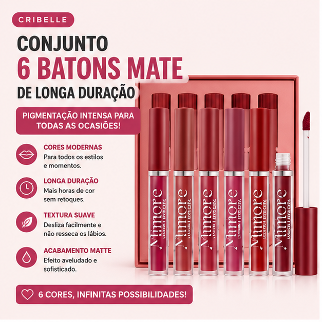 Cribelle Conjunto 6 Batons Mate