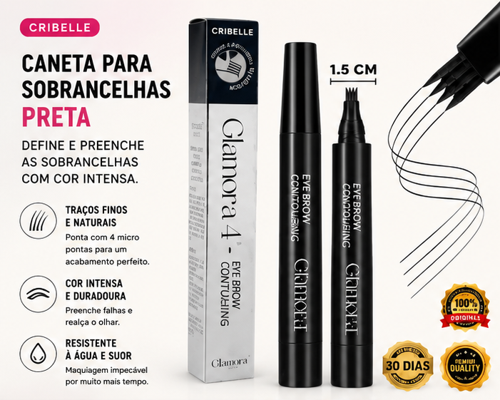 Cribelle Caneta para Sobrancelhas Preta