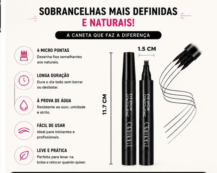 Cribelle Caneta para Sobrancelhas Preta