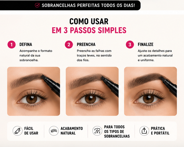 Cribelle Caneta para Sobrancelhas Preta