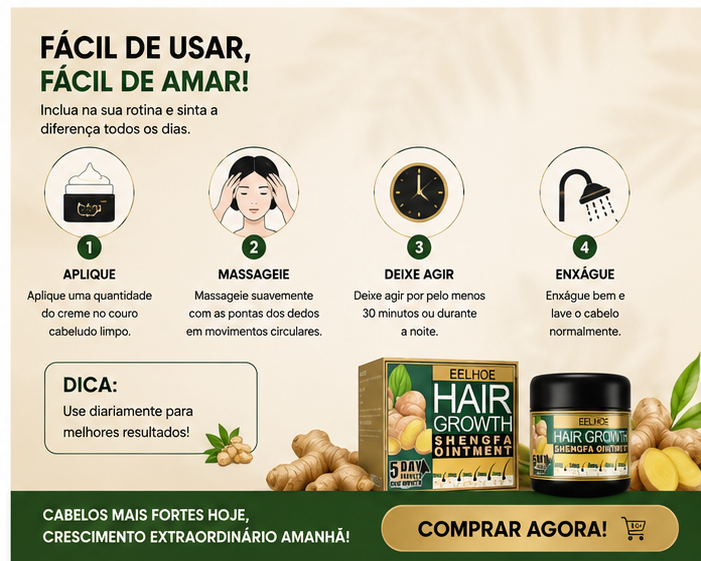 Cribelle Creme de Gengibre Crescimento Capilar