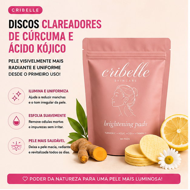 Cribelle Discos Clareadores de Cúrcuma e Ácido Kójico