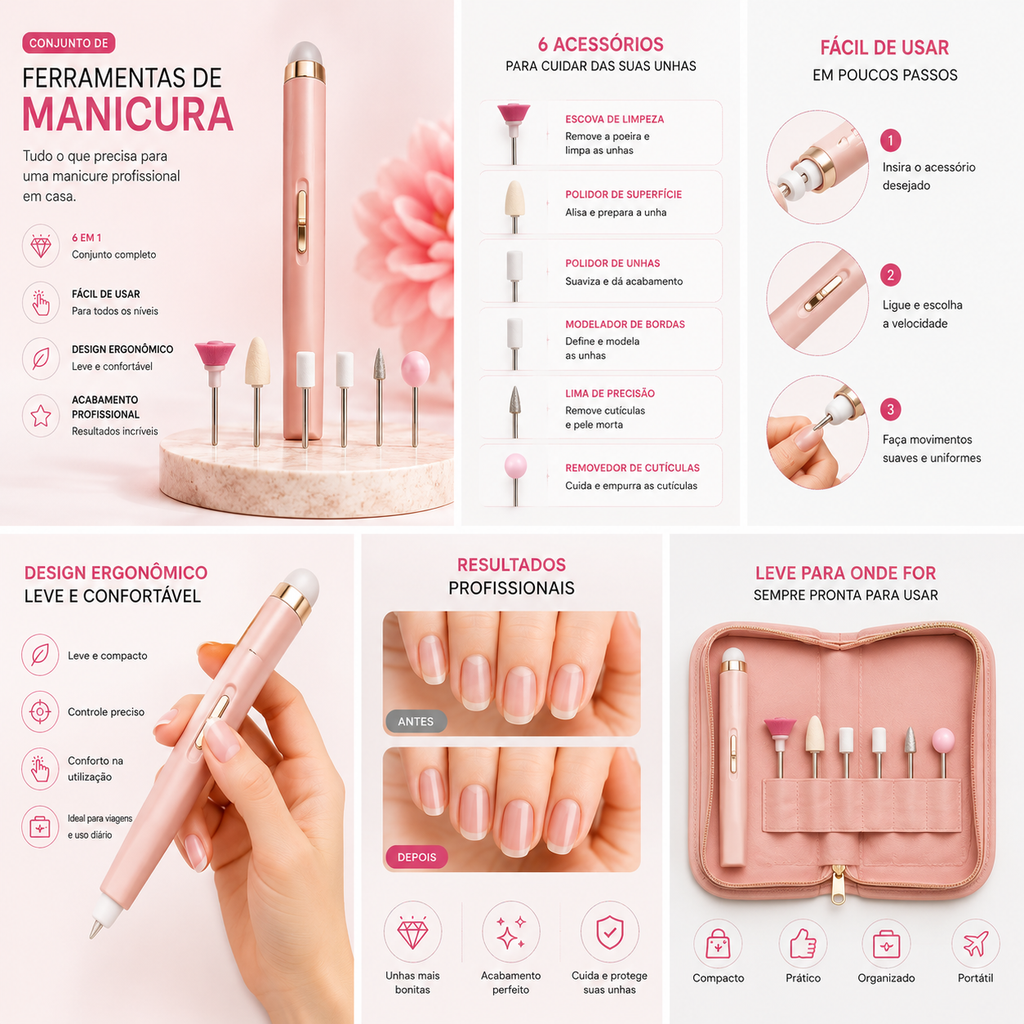 Cribelle Conjunto de Ferramentas de Manicura
