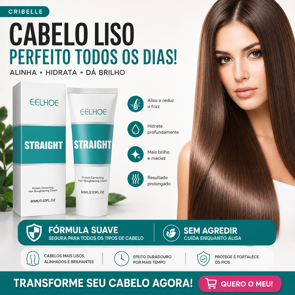 Cribelle Creme Alisador Capilar