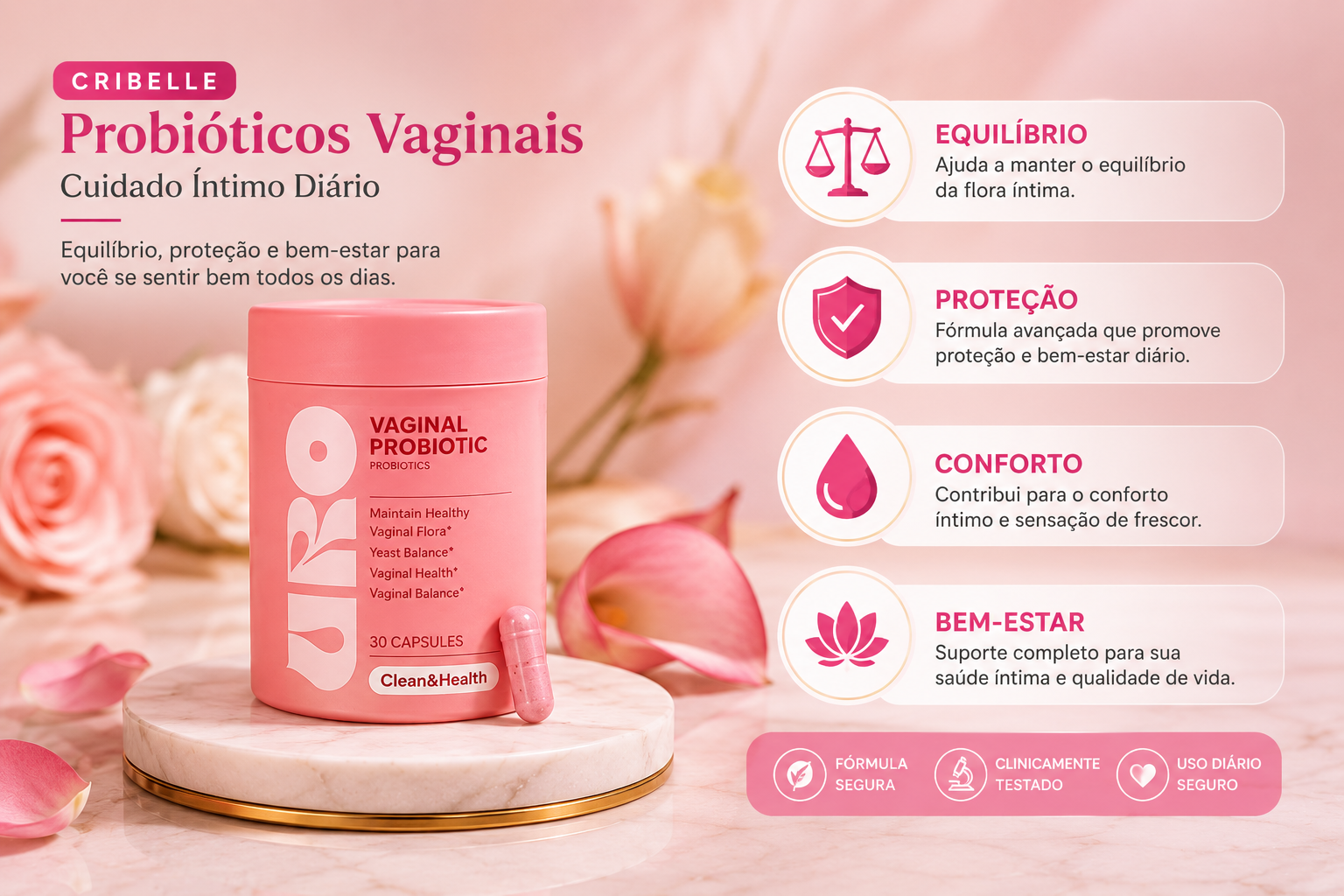 Cribelle Probióticos Vaginais Cuidado Íntimo