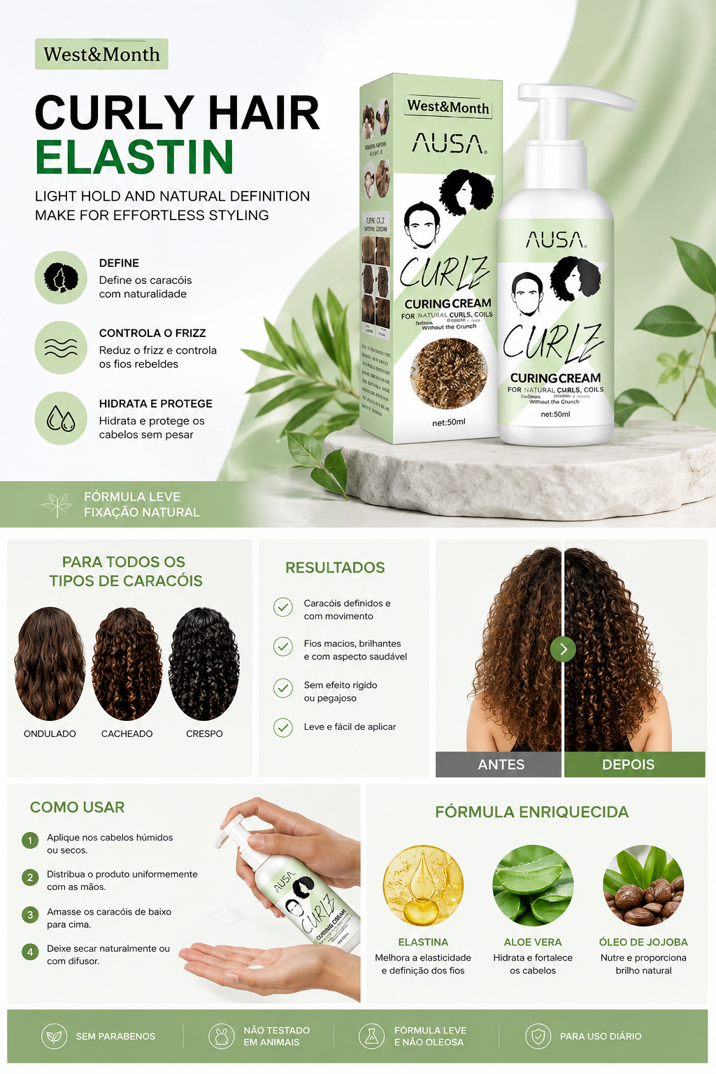 Cribelle Gel Modelador para Cabelo Encaracolado