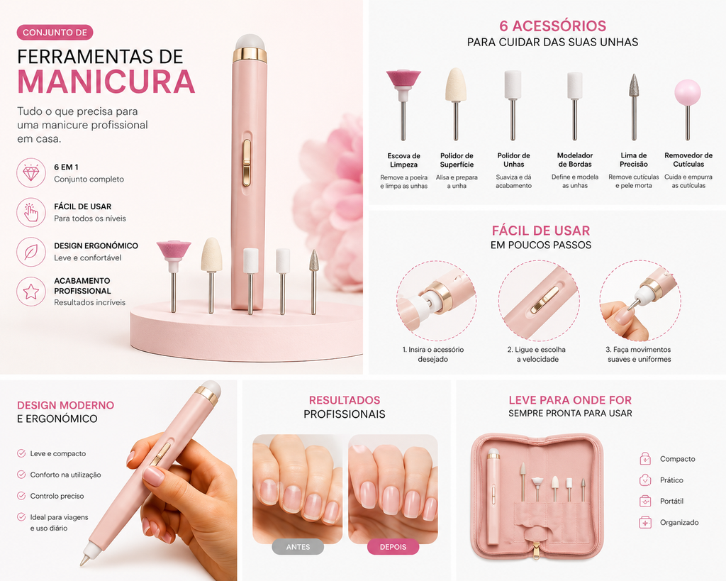 Cribelle Conjunto de Ferramentas de Manicura