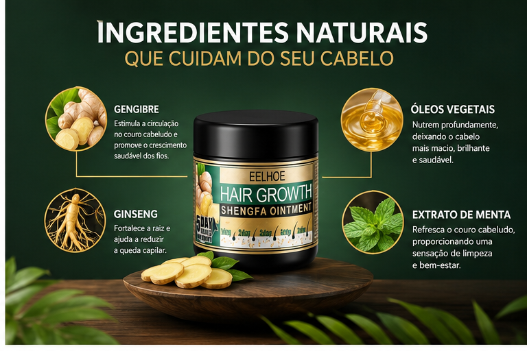Cribelle Creme de Gengibre Crescimento Capilar