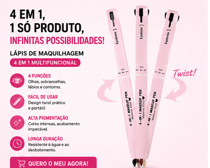 Cribelle Lápis de Maquilhagem 4 em 1 Multifuncional