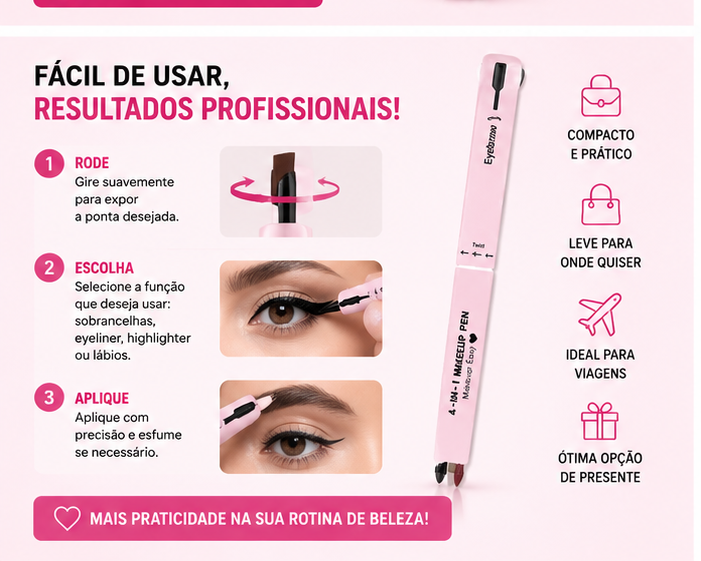 Cribelle Lápis de Maquilhagem 4 em 1 Multifuncional