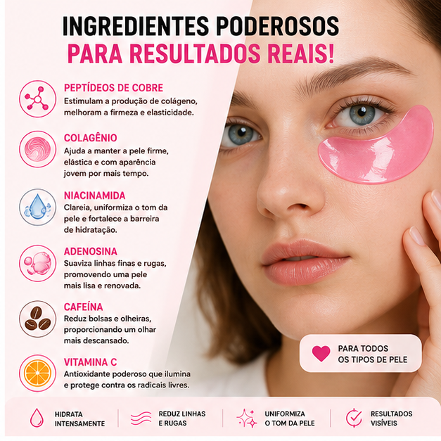 Cribelle Patches de Olhos Peptídeo Colagénio