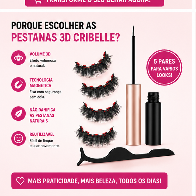 Cribelle Pestanas Postiças 3D